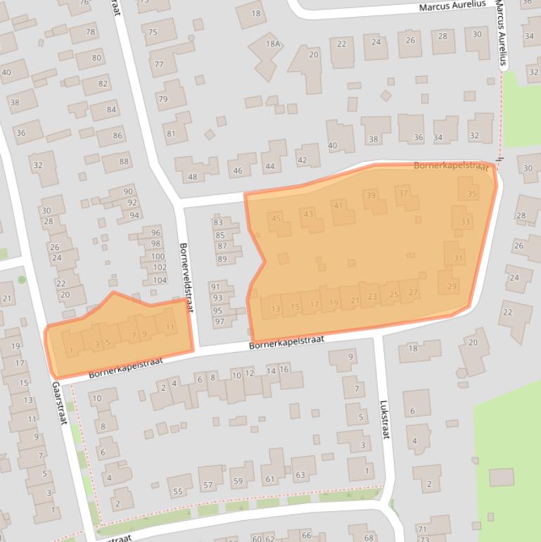 Kaart van postcodegebied 6121HL.