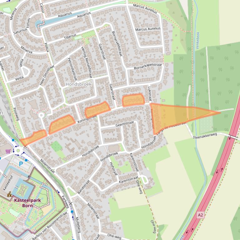Kaart van postcodegebied 6121HS.