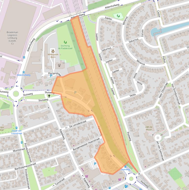 Kaart van postcodegebied 6121HV.