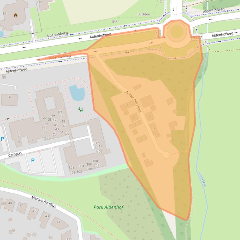 Kaart van postcodegebied 6121HZ.