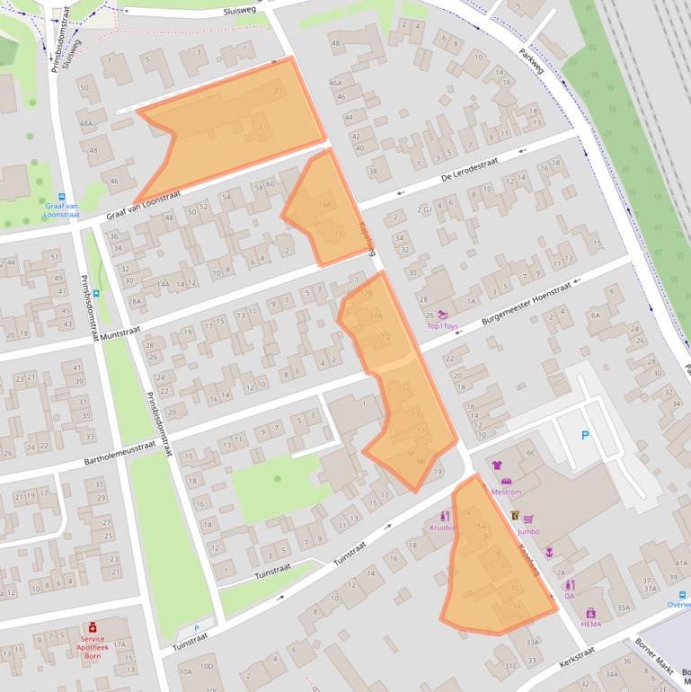 Kaart van postcodegebied 6121JA.