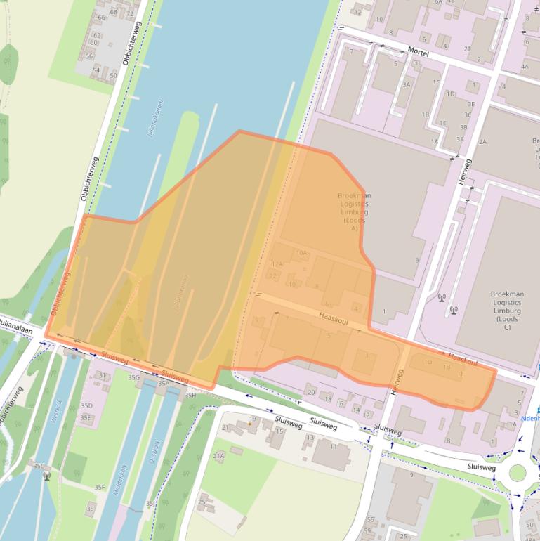 Kaart van postcodegebied 6121JN.