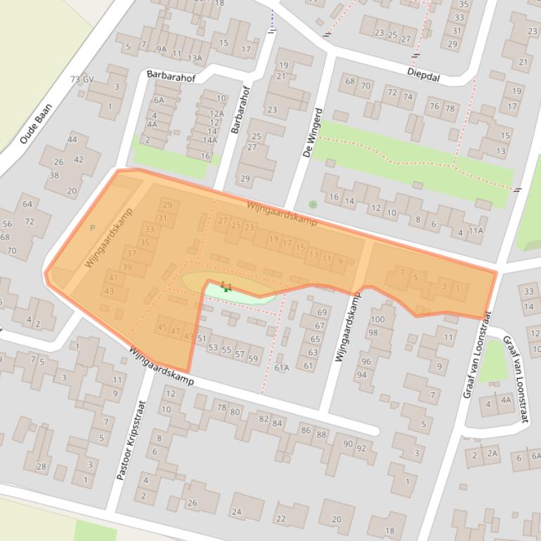 Kaart van postcodegebied 6121KC.