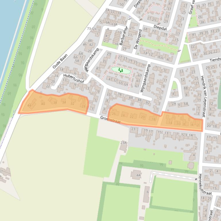 Kaart van postcodegebied 6121KL.