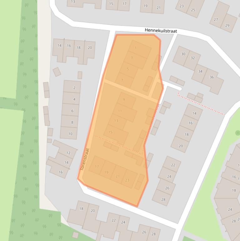 Kaart van postcodegebied 6121LS.