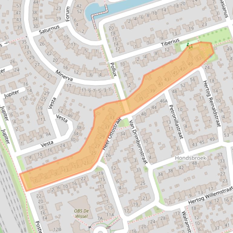 Kaart van postcodegebied 6121NB.