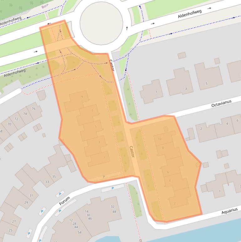 Kaart van postcodegebied 6121NS.