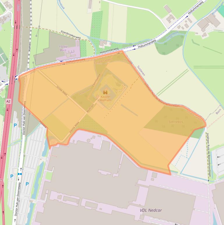 Kaart van postcodegebied 6121RA.