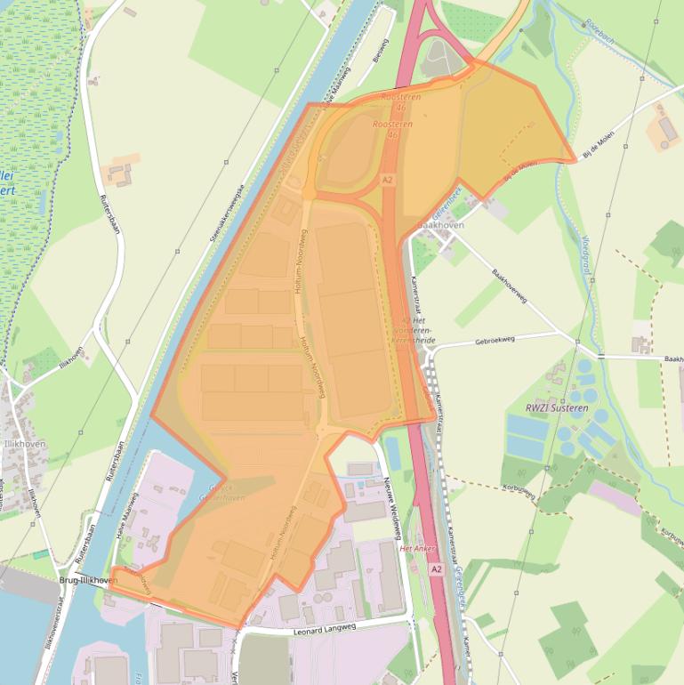 Kaart van postcodegebied 6121RE.