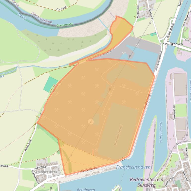 Kaart van postcodegebied 6121RH.