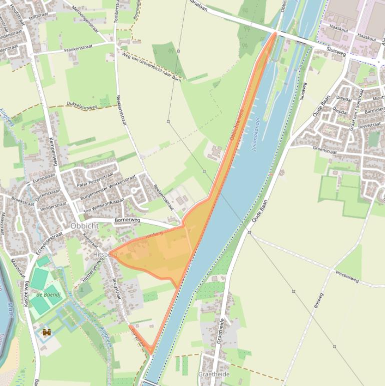 Kaart van postcodegebied 6121RS.