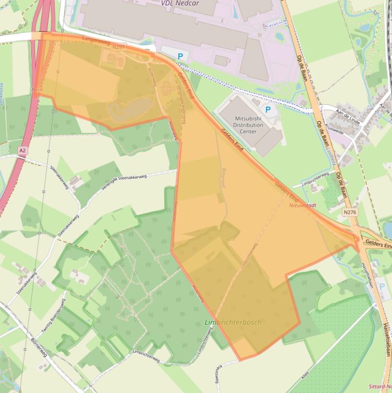 Kaart van postcodegebied 6121SB.