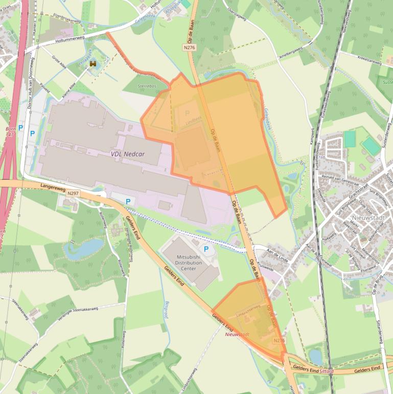 Kaart van postcodegebied 6121SG.