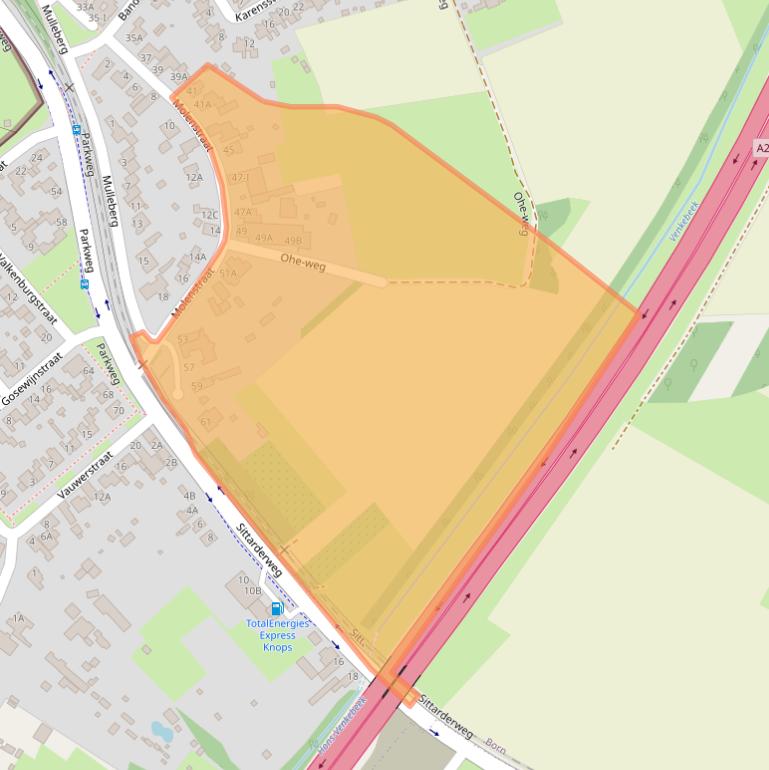 Kaart van postcodegebied 6121XE.