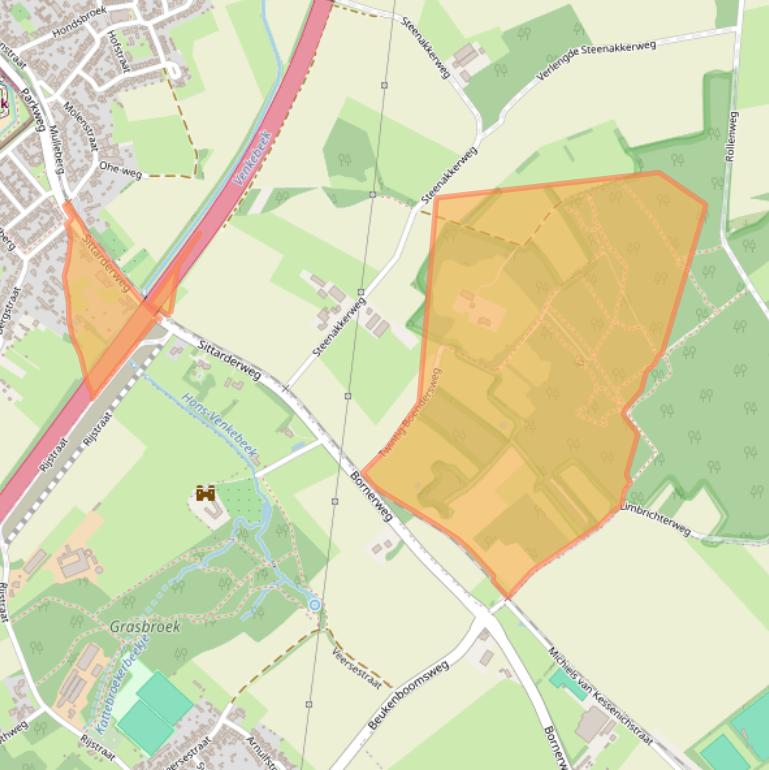 Kaart van postcodegebied 6121XH.