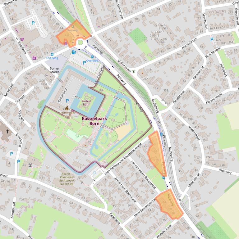 Kaart van postcodegebied 6121XJ.