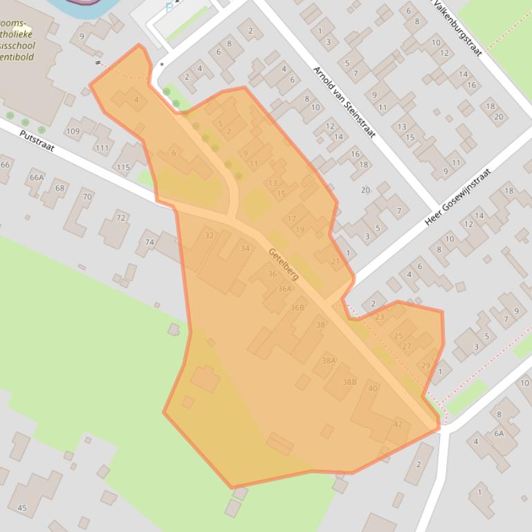 Kaart van postcodegebied 6121XR.