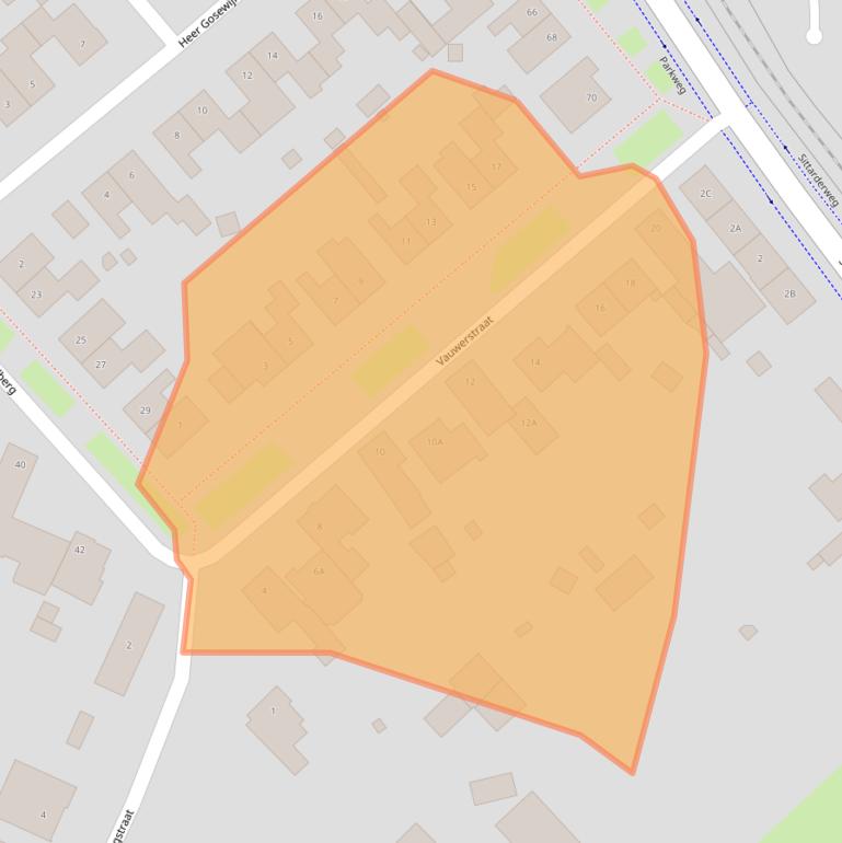 Kaart van postcodegebied 6121XS.