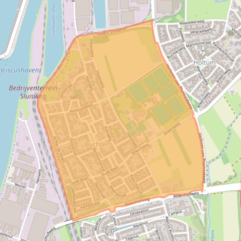 Kaart van postcodegebied 6122.