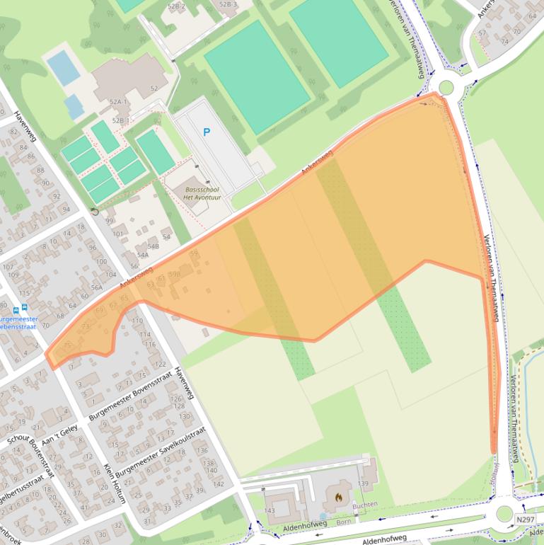 Kaart van postcodegebied 6122EW.