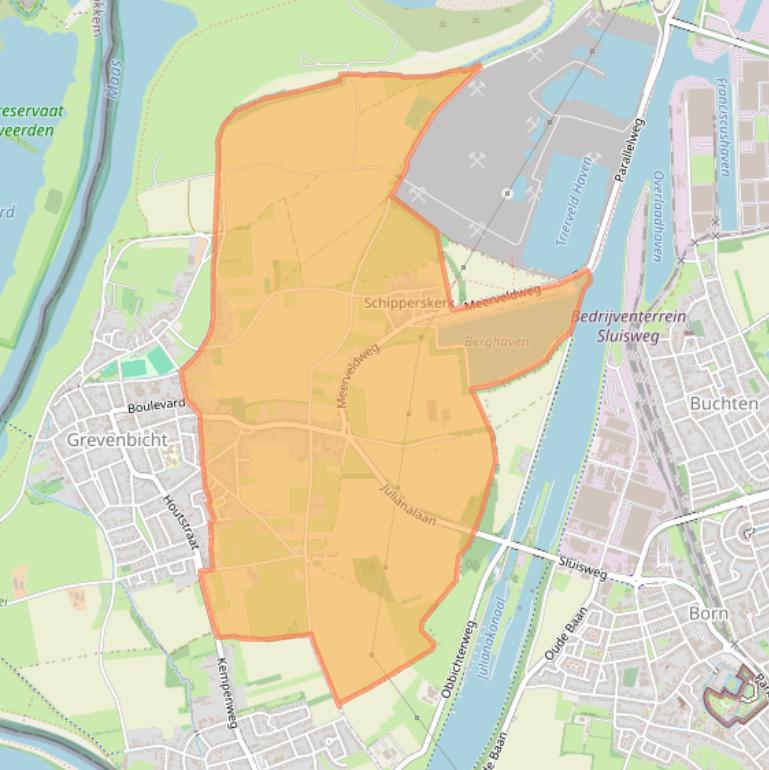 Kaartafbeelding, ingezoomd op postcodegebied 6124.
