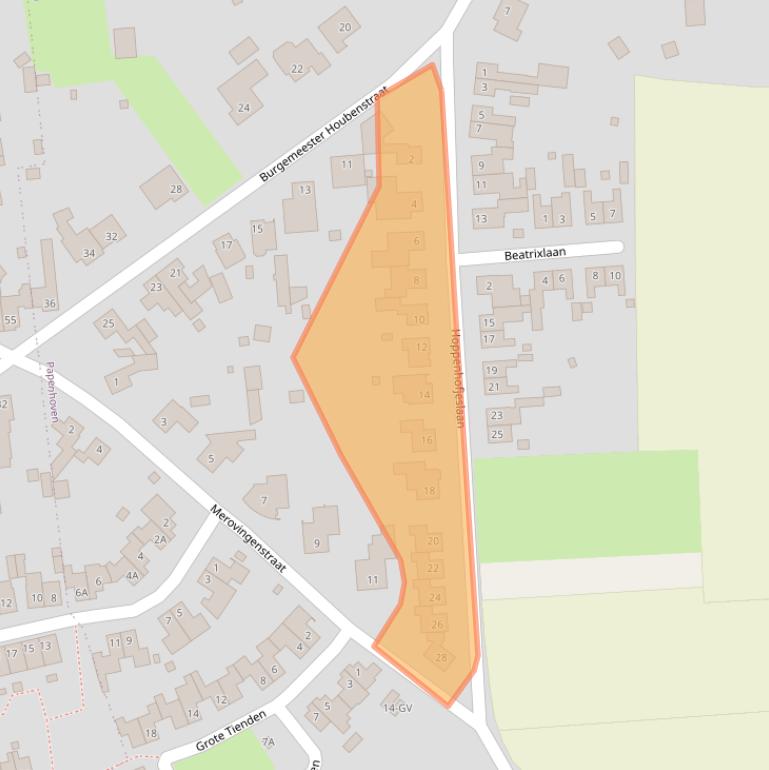 Kaart van postcodegebied 6124AC.