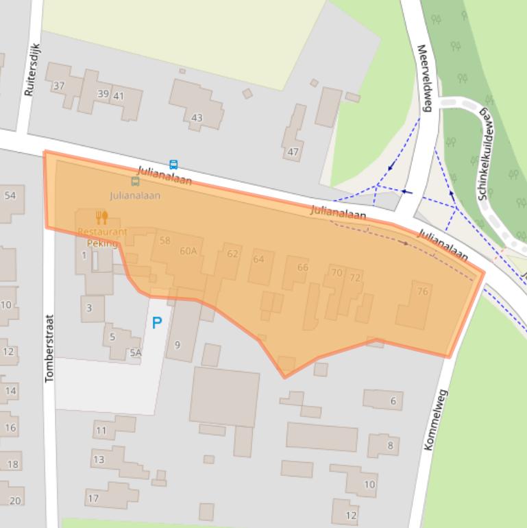 Kaart van postcodegebied 6124AJ.