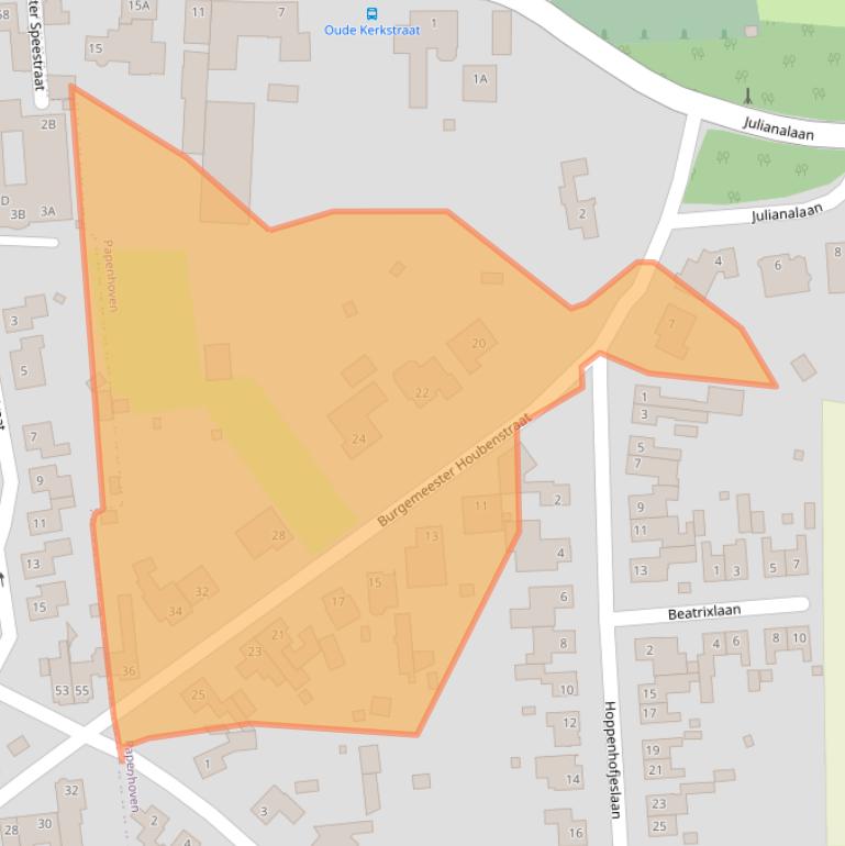 Kaart van postcodegebied 6124BE.