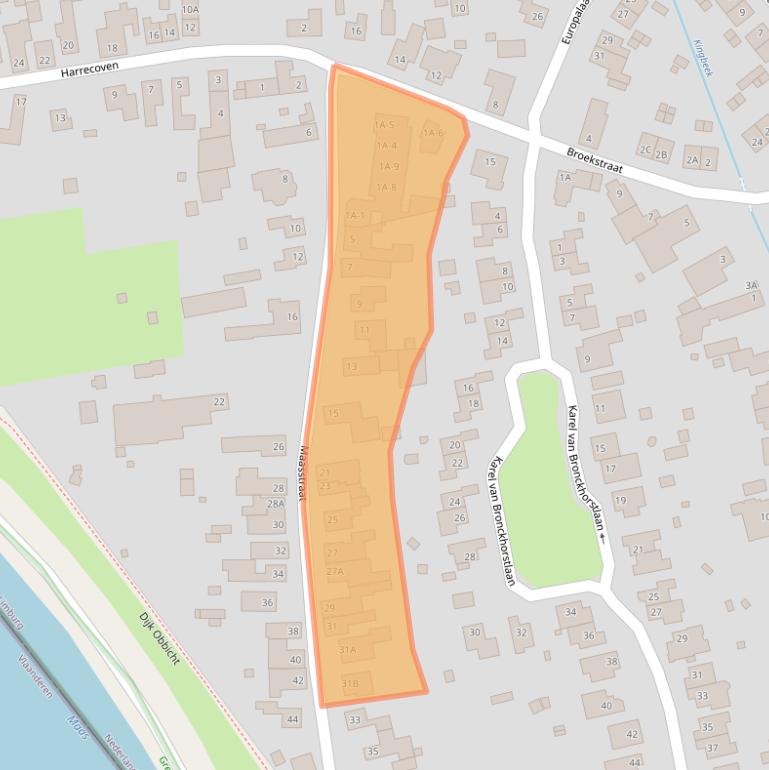 Kaart van postcodegebied 6125AR.