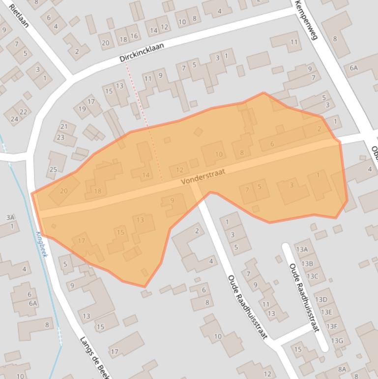 Kaart van postcodegebied 6125AZ.