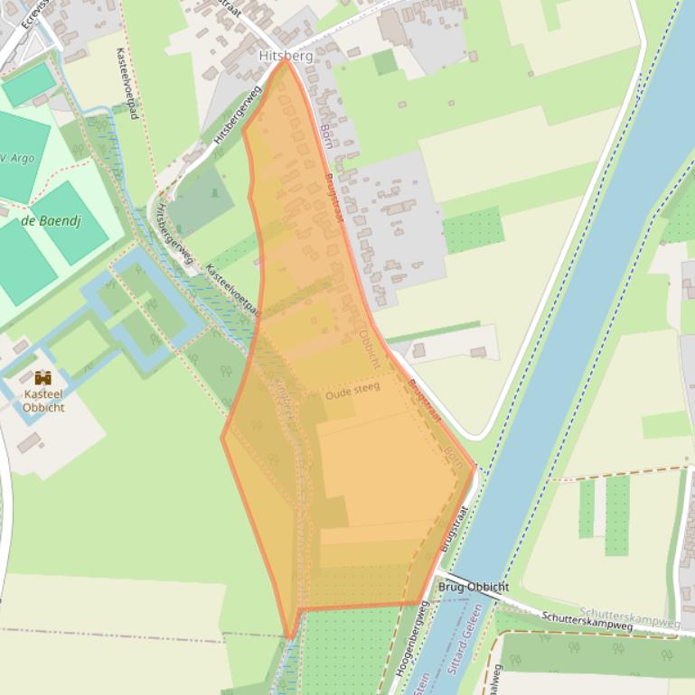 Kaart van postcodegebied 6125RC.