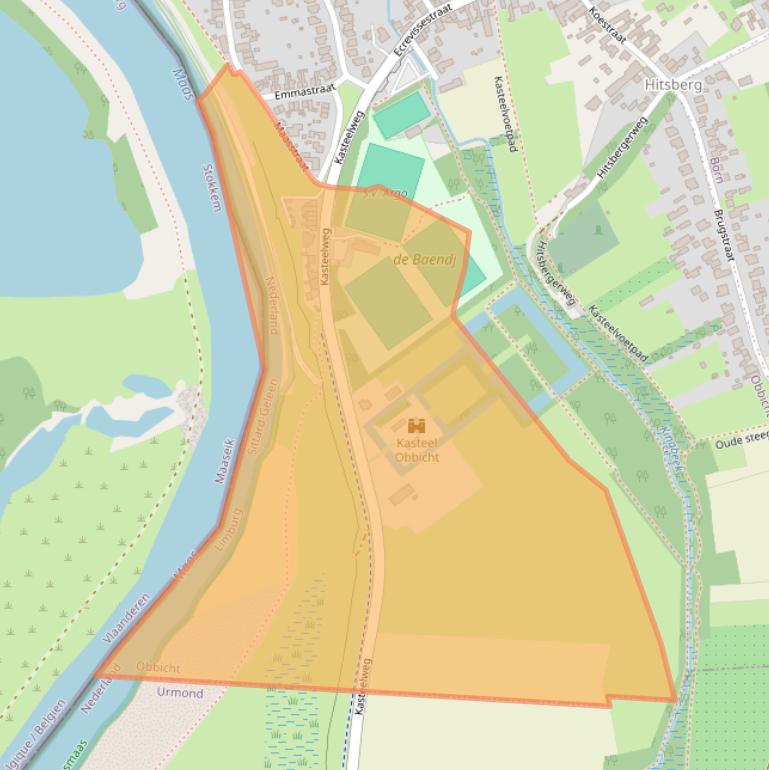 Kaart van postcodegebied 6125RG.