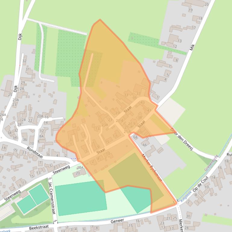 Kaart van postcodegebied 6127AB.