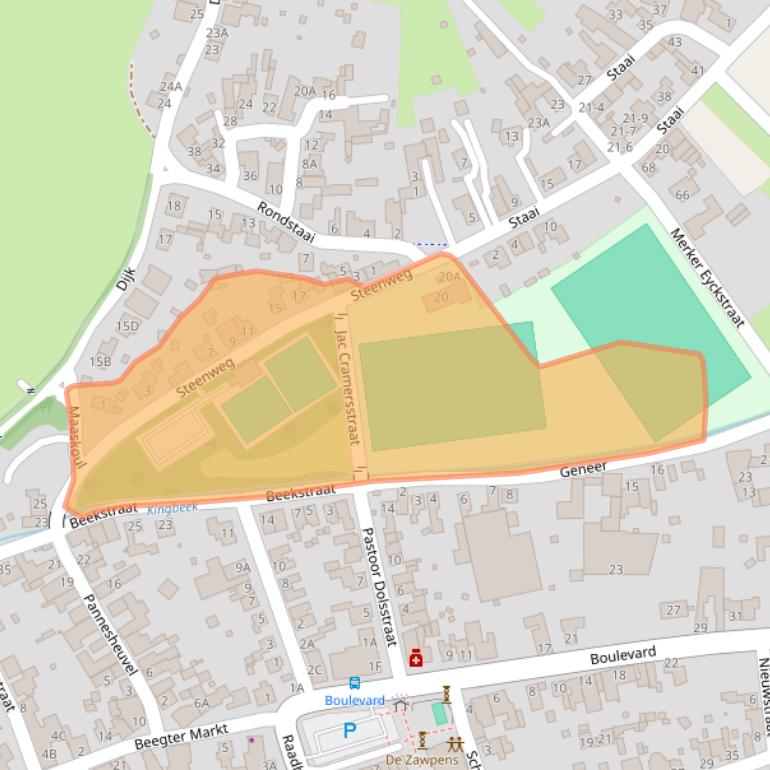 Kaart van postcodegebied 6127AE.