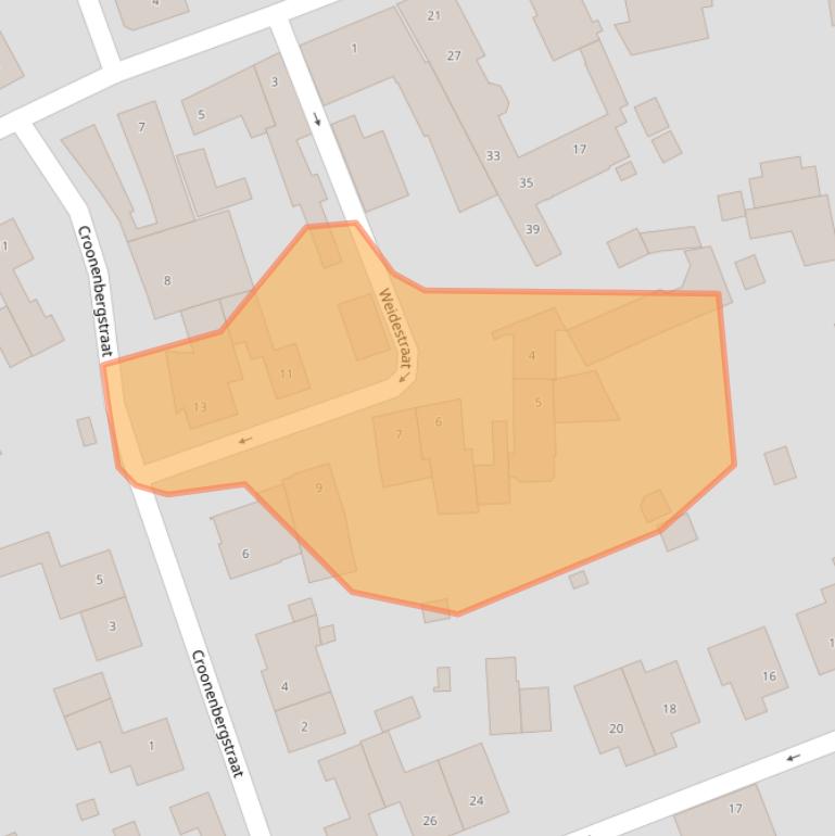 Kaart van postcodegebied 6127AV.