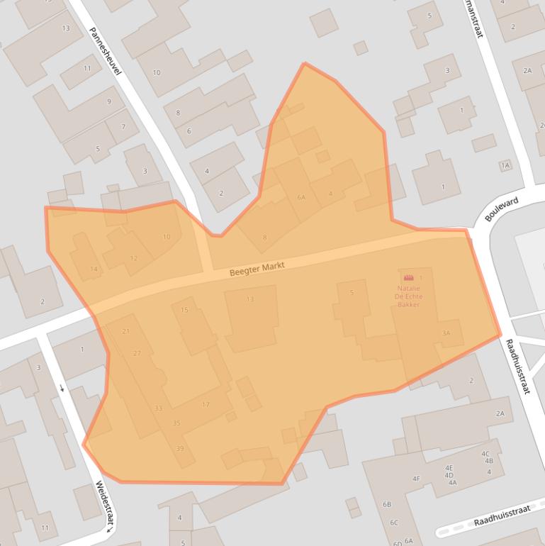 Kaart van postcodegebied 6127AW.