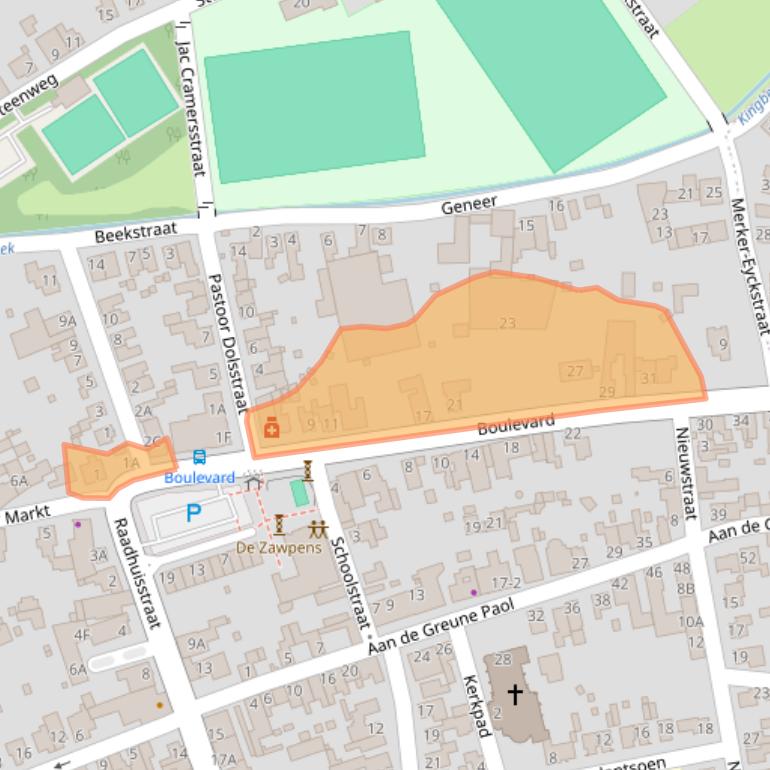 Kaart van postcodegebied 6127AX.