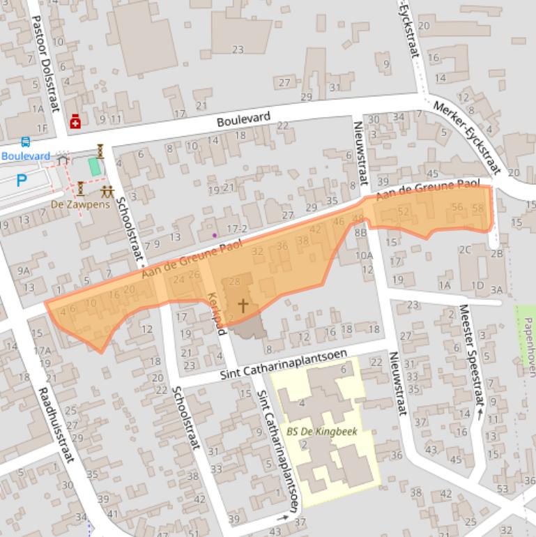 Kaart van postcodegebied 6127BJ.