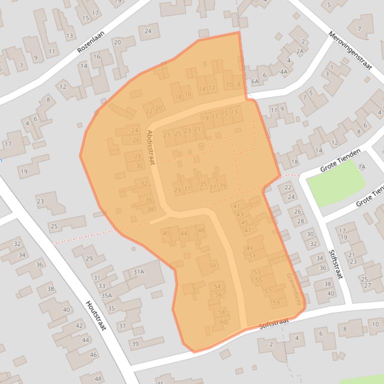 Kaart van postcodegebied 6127EK.