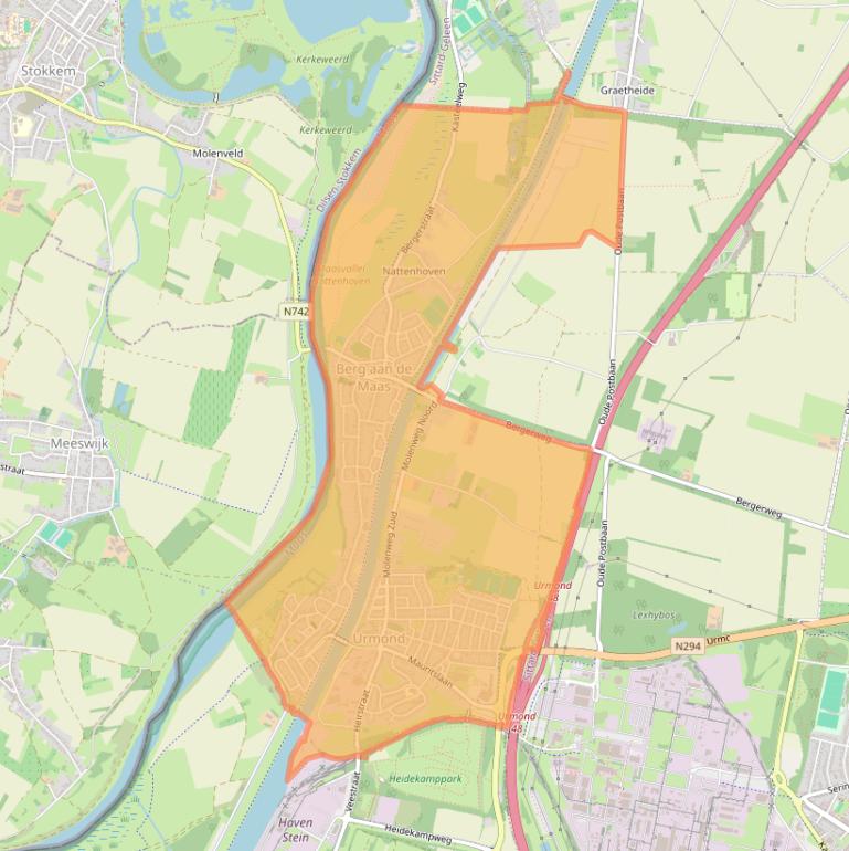 Kaart van postcodegebied 6129.