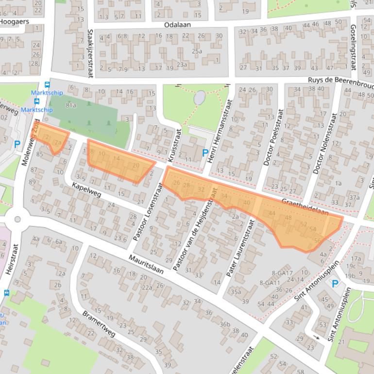 Kaart van postcodegebied 6129GG.