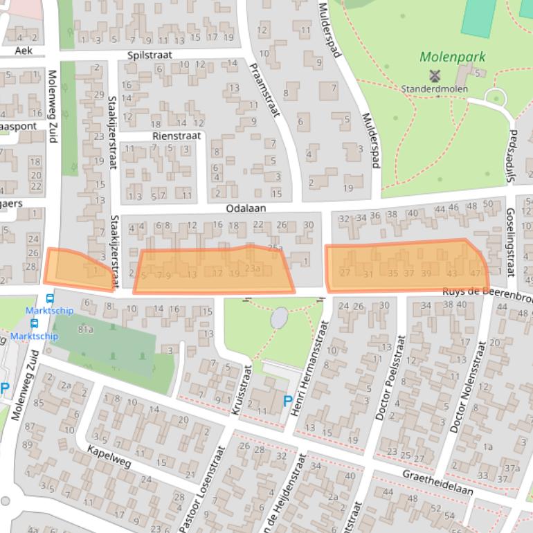 Kaart van postcodegebied 6129HA.