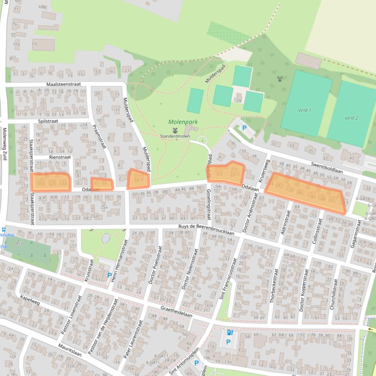 Kaart van postcodegebied 6129HV.