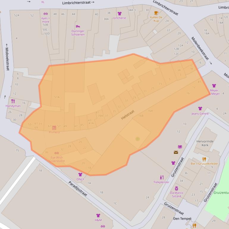 Kaart van postcodegebied 6131CZ.