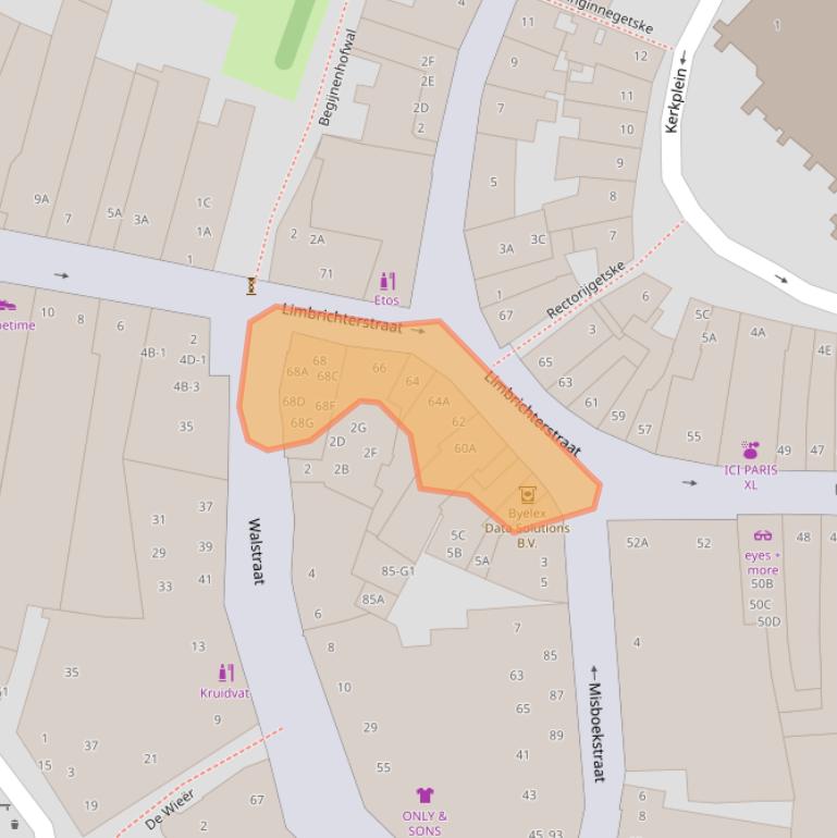 Kaart van postcodegebied 6131EE.