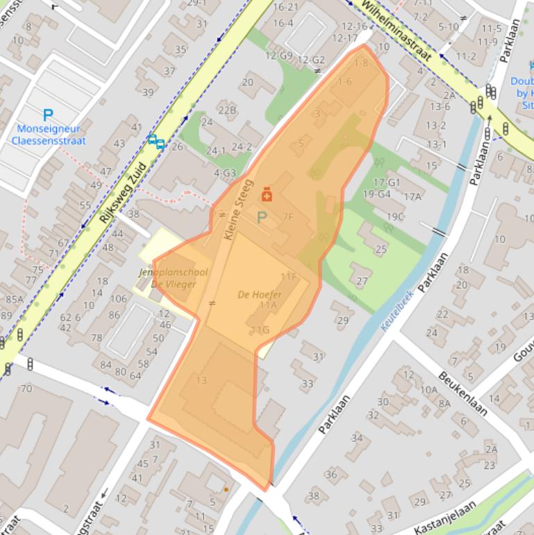 Kaart van postcodegebied 6131KJ.