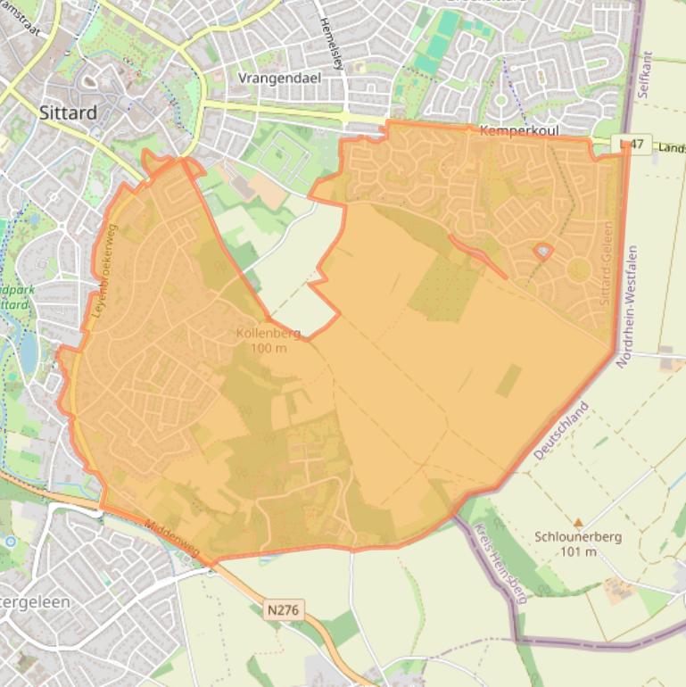 Kaart van postcodegebied 6132.