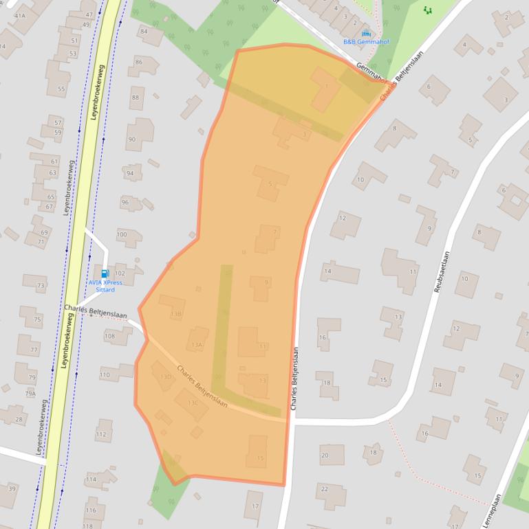 Kaart van postcodegebied 6132AD.