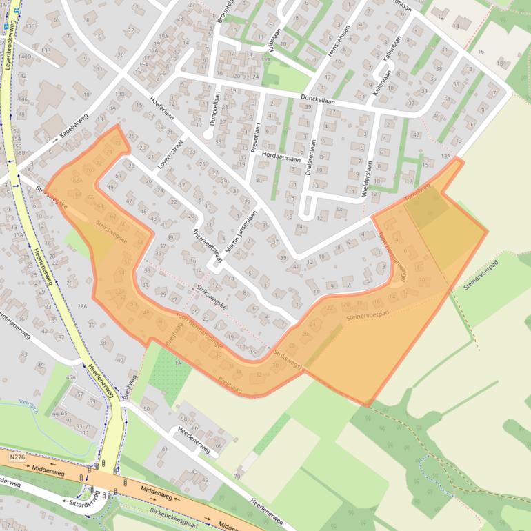 Kaart van postcodegebied 6132BZ.