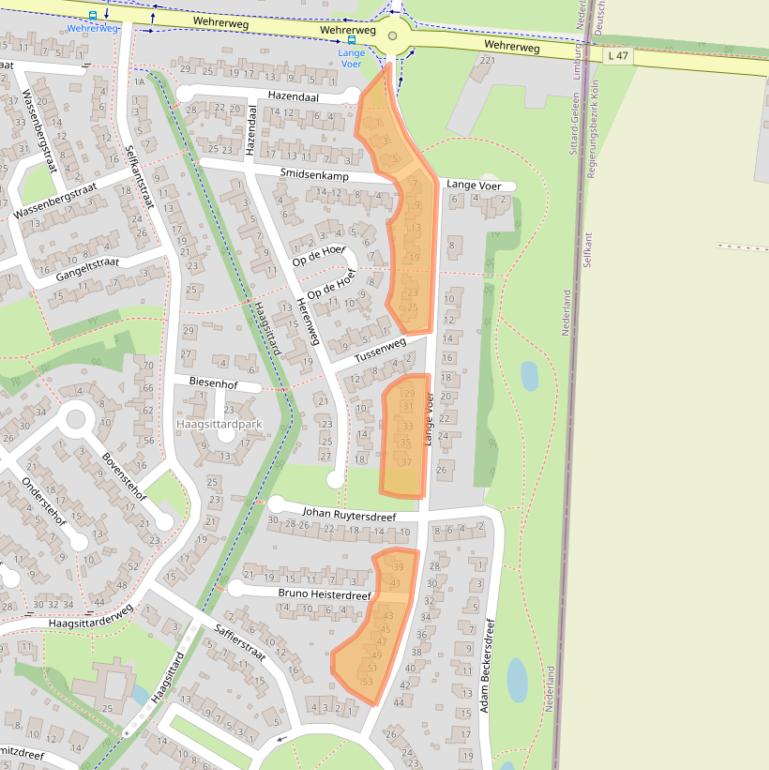 Kaart van postcodegebied 6132HS.